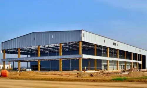 Industrial steel framed building construction