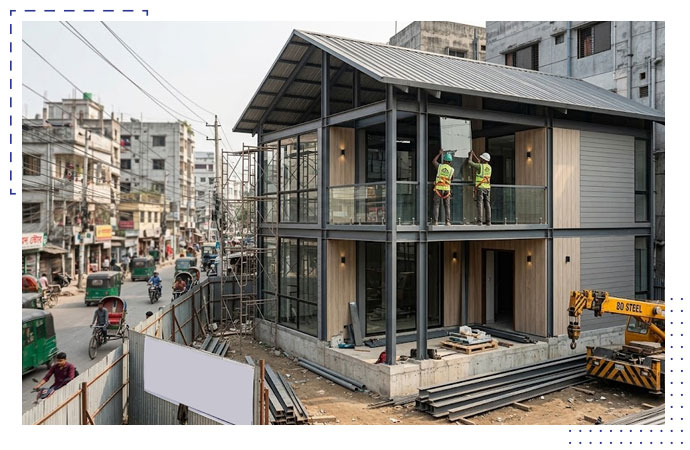 Steel structure house in Bangladesh
