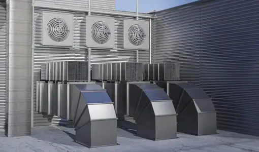 Warehouse roofing ventilation setup